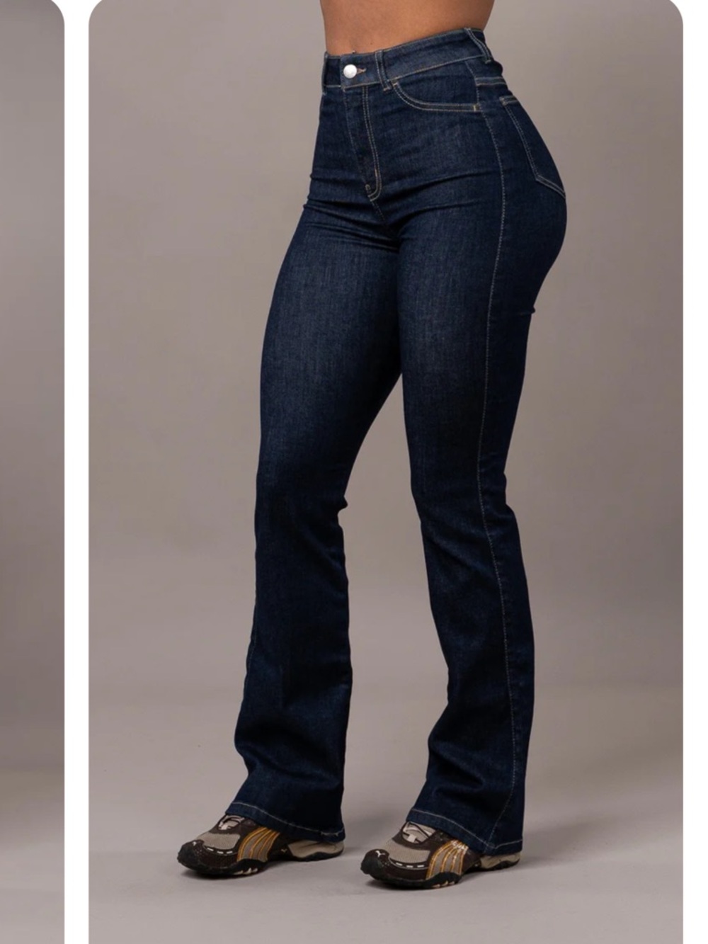 FITJEANS High-Rise Dark Navy Flare Jeans small regular length